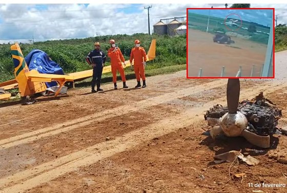 Vídeo mostra queda de avião agrícola que matou jovem piloto na BR-070