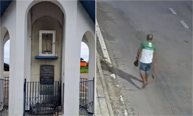 Imagem de santa é destruída em capelinha de MT; suspeito foi flagrado com machado