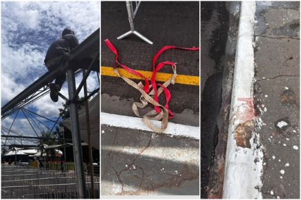 Trabalhador cai de estrutura de evento de aniversário de Cuiabá