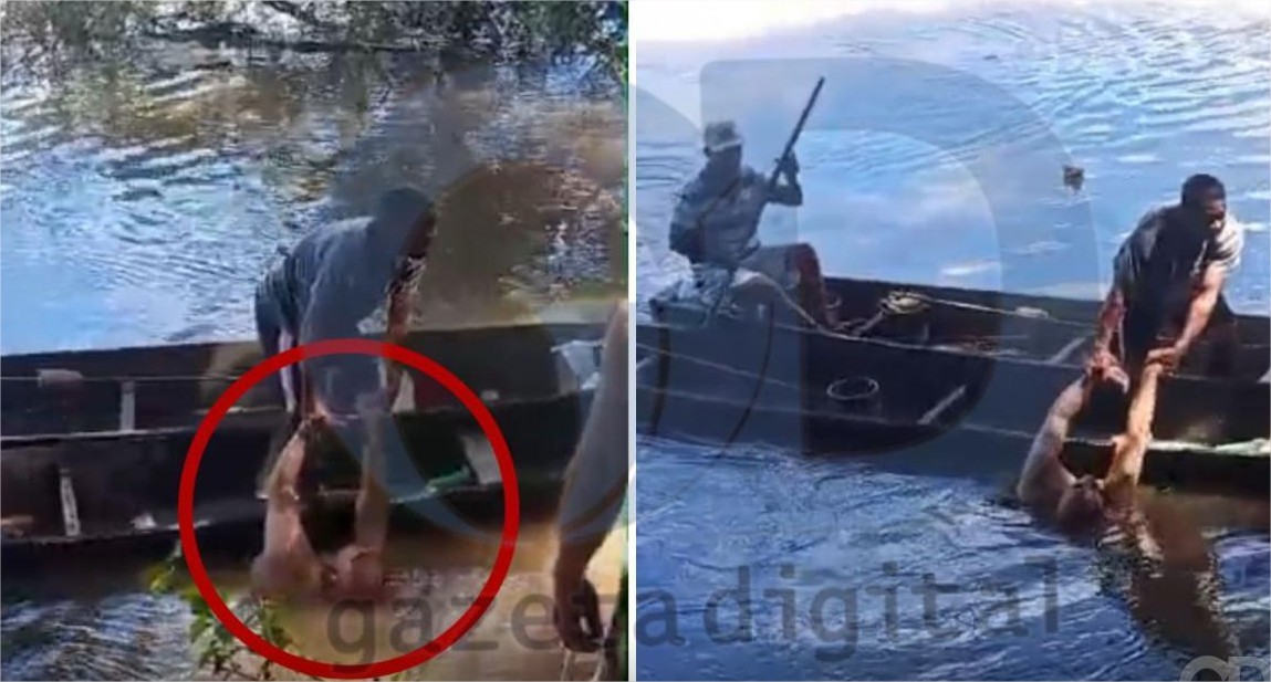 Veja vídeo: Banhista se afoga no Rio Cuiabá e é salvo por funcionários de peixaria