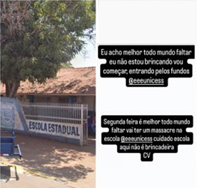 Suposta ‘aluna do CV’ ameaça massacre em escola militar de MT