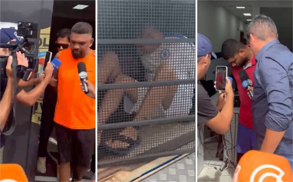 Vídeo mostra momento em que presos em operação por brutal homicídio deixam delegacia; assista