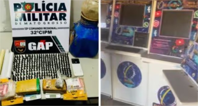 Membro de facção criminosa é preso com drogas e máquinas caça-níqueis em boca de fumo